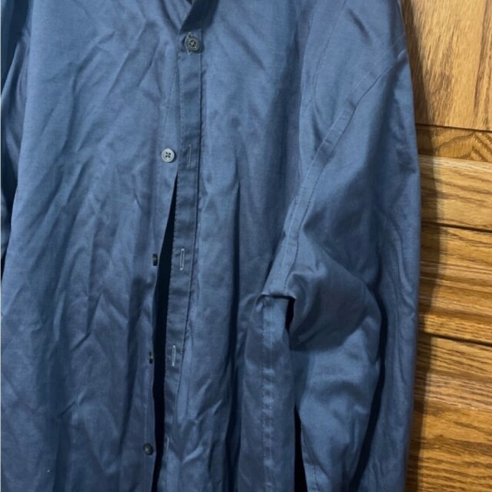 Kenneth Cole Awareness. Slim. Tall. 16.5 Blue Button-Up Shirt
